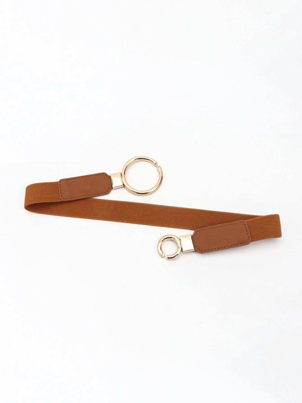 Double Ring Buckle Elastic PU Belt - Trendsi - Flyclothing LLC