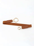 Double Ring Buckle Elastic PU Belt - Trendsi - Flyclothing LLC