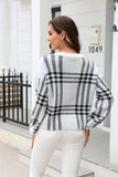 Printed Round Neck Dropped Shoulder Sweater - Trendsi - Flyclothing LLC