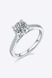 1 Carat Moissanite 925 Sterling Silver Side Stone Ring - Trendsi - Flyclothing LLC