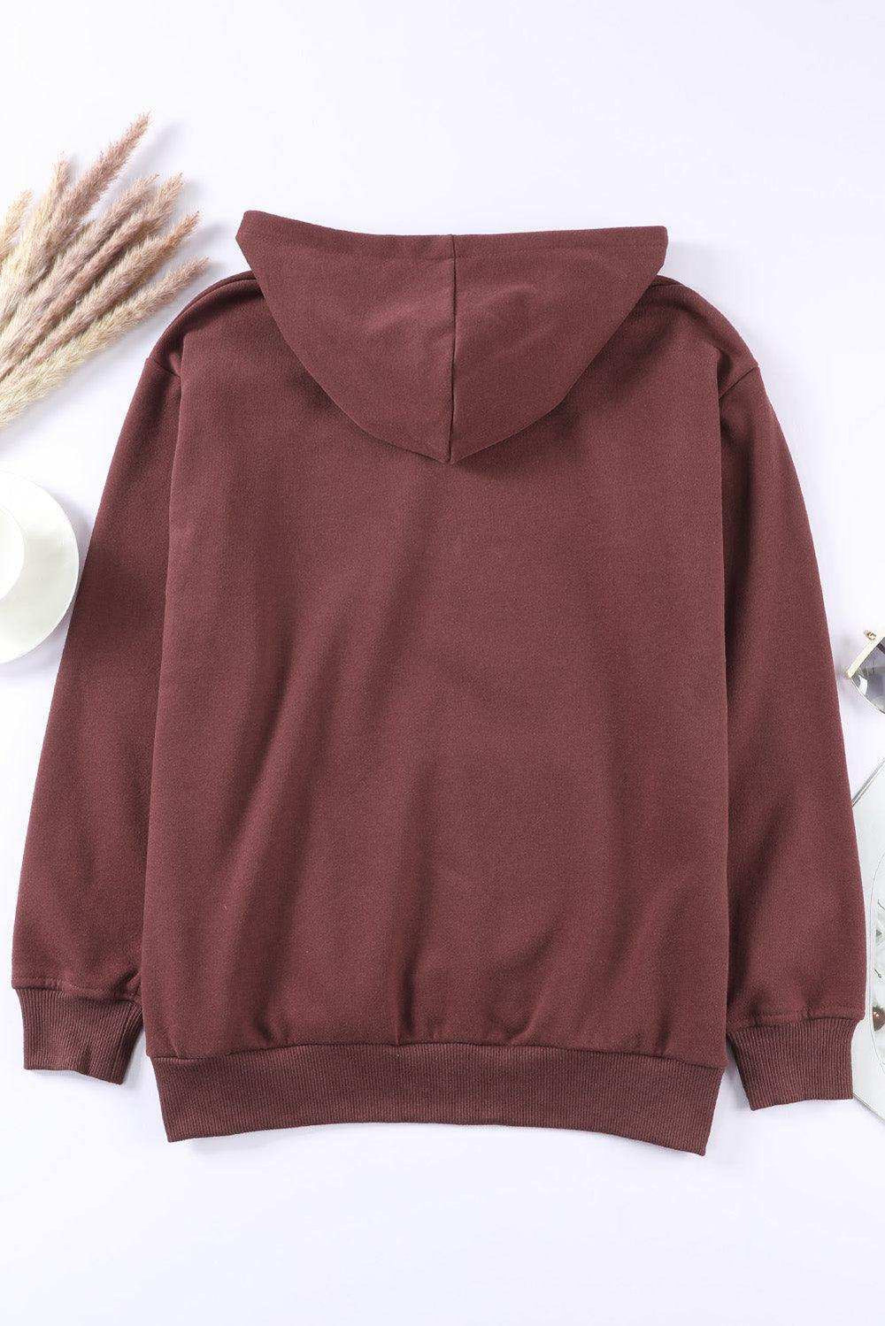 Dropped Shoulder Kangaroo Pocket Hoodie - Trendsi - Flyclothing LLC