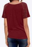 V-Neck Raglan Sleeve Tee - Trendsi - Flyclothing LLC