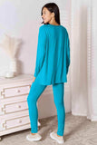 Basic Bae Full Size V-Neck Soft Rayon Long Sleeve Top and Pants Lounge Set - Trendsi - Flyclothing LLC
