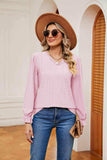 V-Neck Flounce Sleeve Blouse - Trendsi - Flyclothing LLC