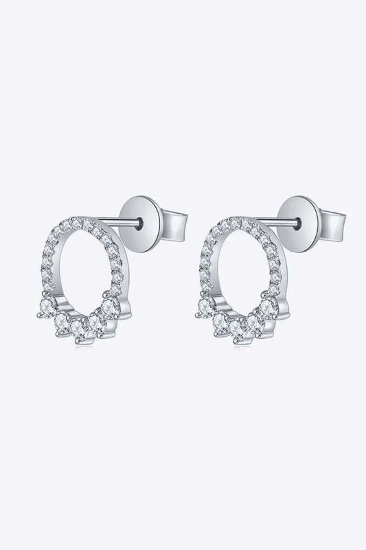 Moissanite Platinum-Plated Earrings - Trendsi - Flyclothing LLC