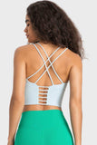 Crisscross Back Ladder Detail Sports Bra - Trendsi - Flyclothing LLC
