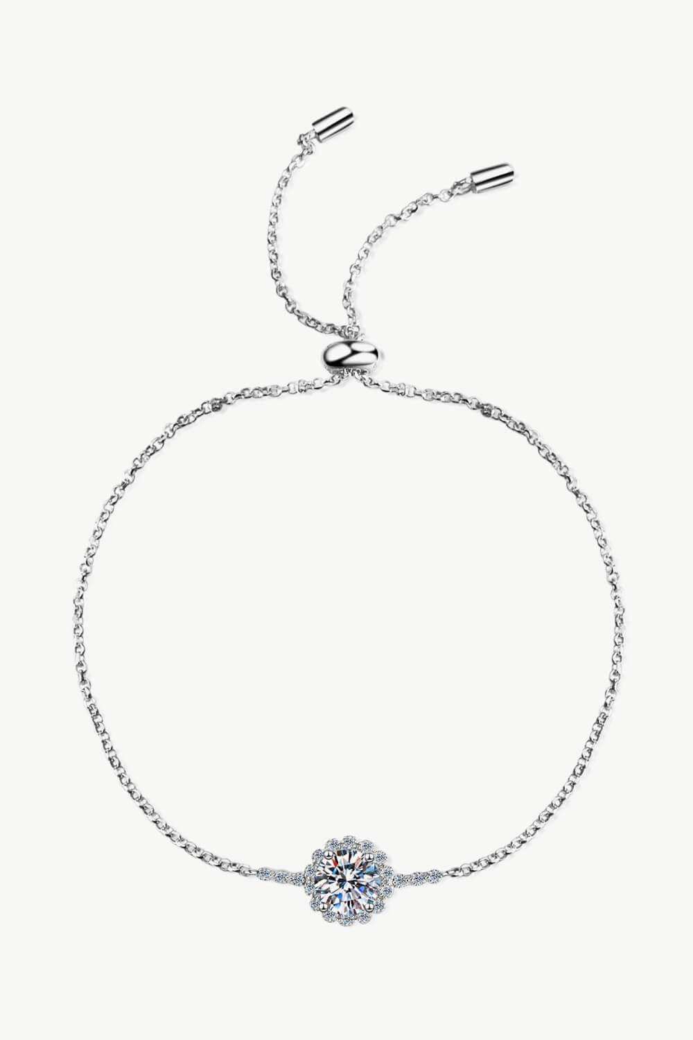 1 Carat Moissanite Chain Bracelet - Trendsi - Flyclothing LLC