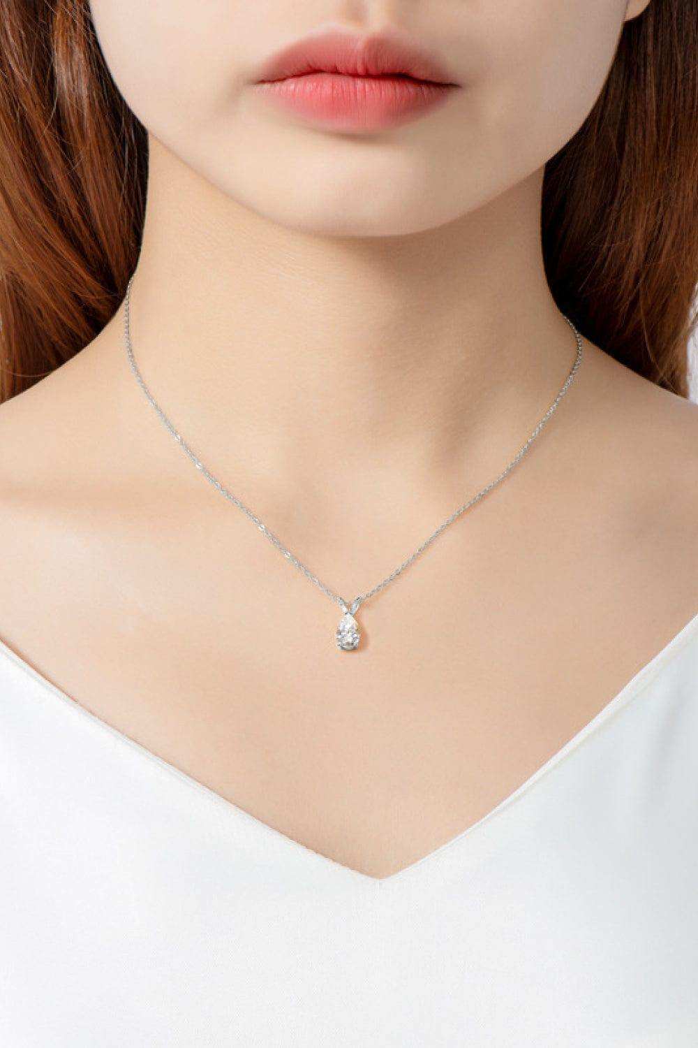 1.5 Carat Moissanite Pendant 925 Sterling Silver Necklace - Trendsi - Flyclothing LLC