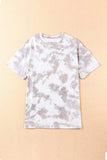 Tie-Dye Round Neck Short Sleeve Tunic Tee - Trendsi - Flyclothing LLC