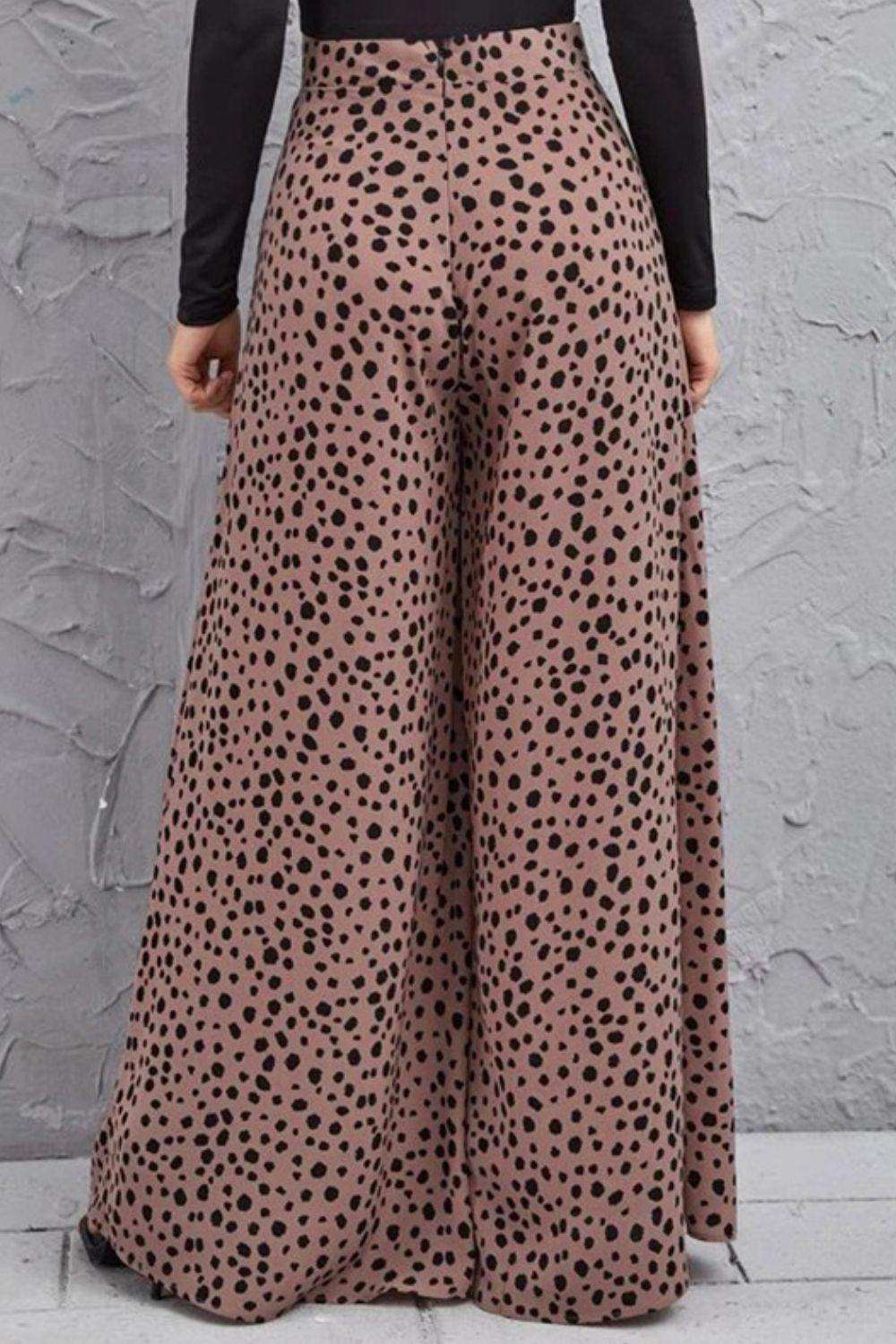 Animal Print High-Rise Culottes - Trendsi - Flyclothing LLC