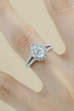 1 Carat Moissanite Teardrop Split Shank Ring - Trendsi - Flyclothing LLC