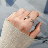 Hand Heart Shape 925 Sterling Silver Open Ring - Trendsi - Flyclothing LLC