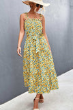 Floral Tie-Shoulder Belted Dress - Trendsi - Flyclothing LLC