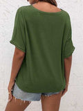 Lace Detail V-Neck T-Shirt - Trendsi - Flyclothing LLC