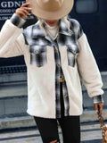 Plaid Collared Neck Button Down Jacket - Trendsi - Flyclothing LLC