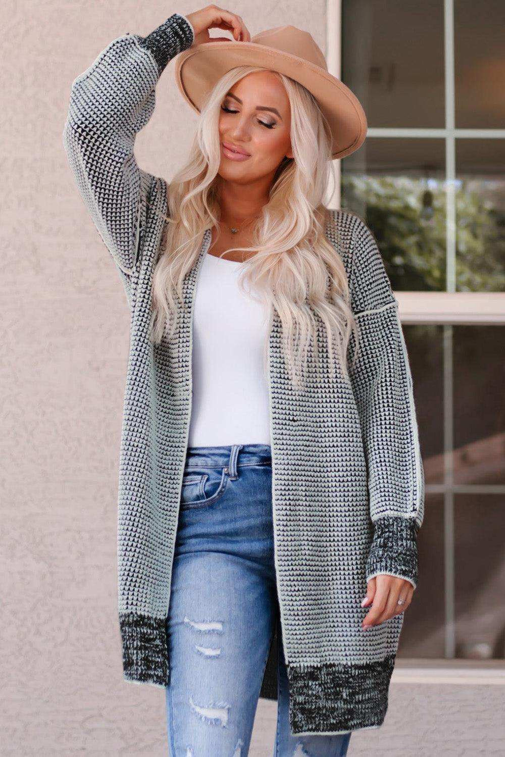 Heathered Open Front Longline Cardigan - Trendsi - Flyclothing LLC