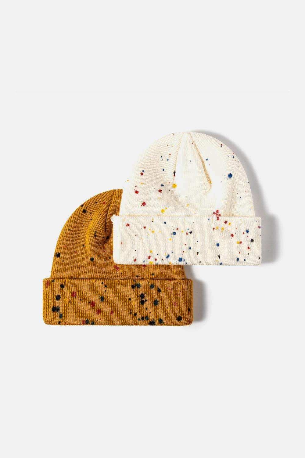 Confetti Rib-Knit Cuff Beanie - Trendsi - Flyclothing LLC
