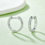 Moissanite 925 Sterling Silver Huggie Earrings - Trendsi - Flyclothing LLC