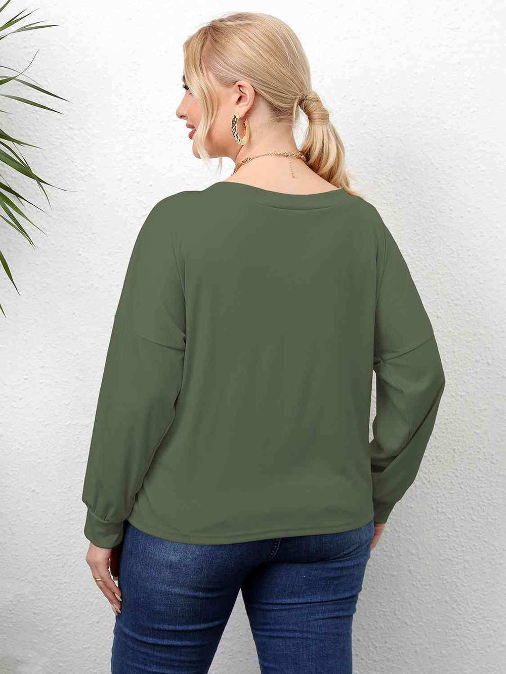 Plus Size Twisted Drop Shoulder T-Shirt - Trendsi - Flyclothing LLC