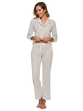 Collared Neck Loungewear Set with Pocket - Trendsi - Flyclothing LLC