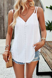 Eyelet V-Neck Double Strap Cami - Trendsi - Flyclothing LLC