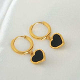 18K Gold-Plated Heart Drop Earrings - Trendsi - Flyclothing LLC