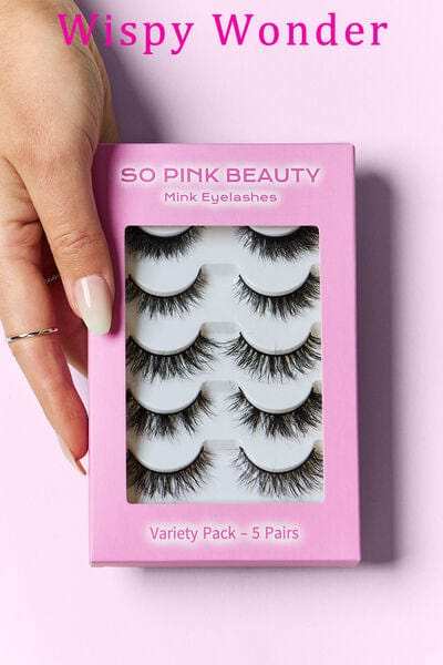 SO PINK BEAUTY Mink Eyelashes Variety Pack 5 Pairs - Trendsi - Flyclothing LLC