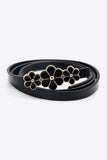 Flower Decor Skinny PU Belt - Trendsi - Flyclothing LLC