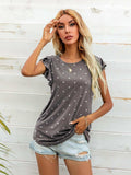 Round Neck Butterfly Sleeve Top - Trendsi - Flyclothing LLC