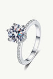 925 Sterling Silver 2 Carat Moissanite Ring - Trendsi - Flyclothing LLC