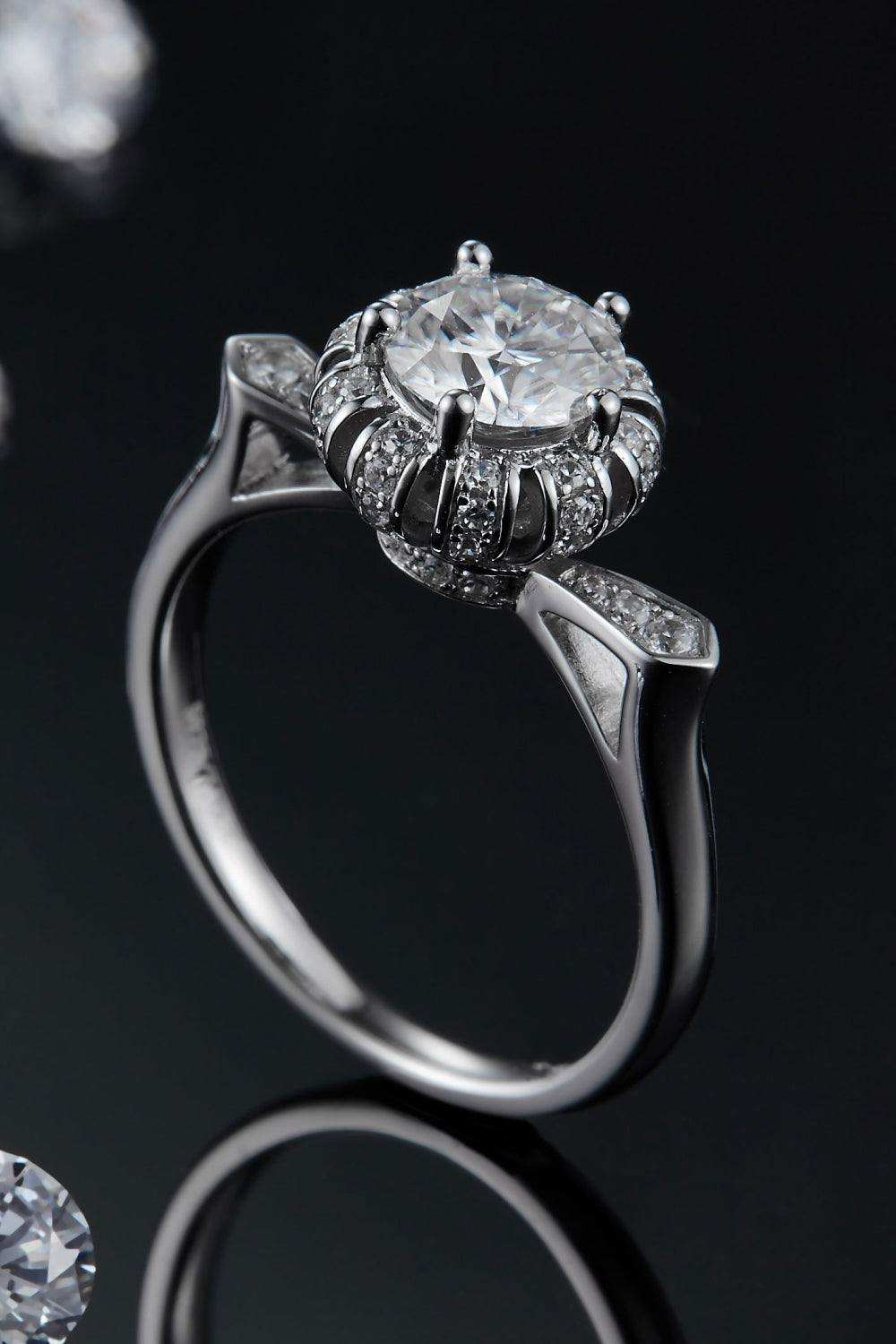 1 Carat Moissanite 925 Sterling Silver Ring - Trendsi - Flyclothing LLC