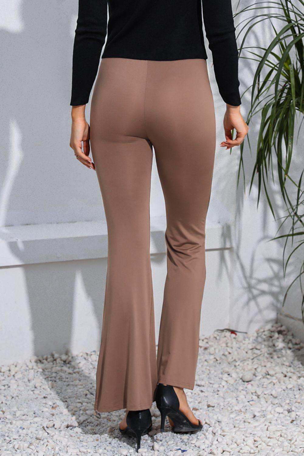 High Waist Long Flare Pants - Trendsi - Flyclothing LLC