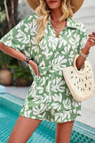 Printed Button Up Shirt and Shorts Set - Trendsi - Flyclothing LLC