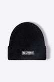 NEWYORK Patch Rib-Knit Cuffed Beanie - Trendsi - Flyclothing LLC