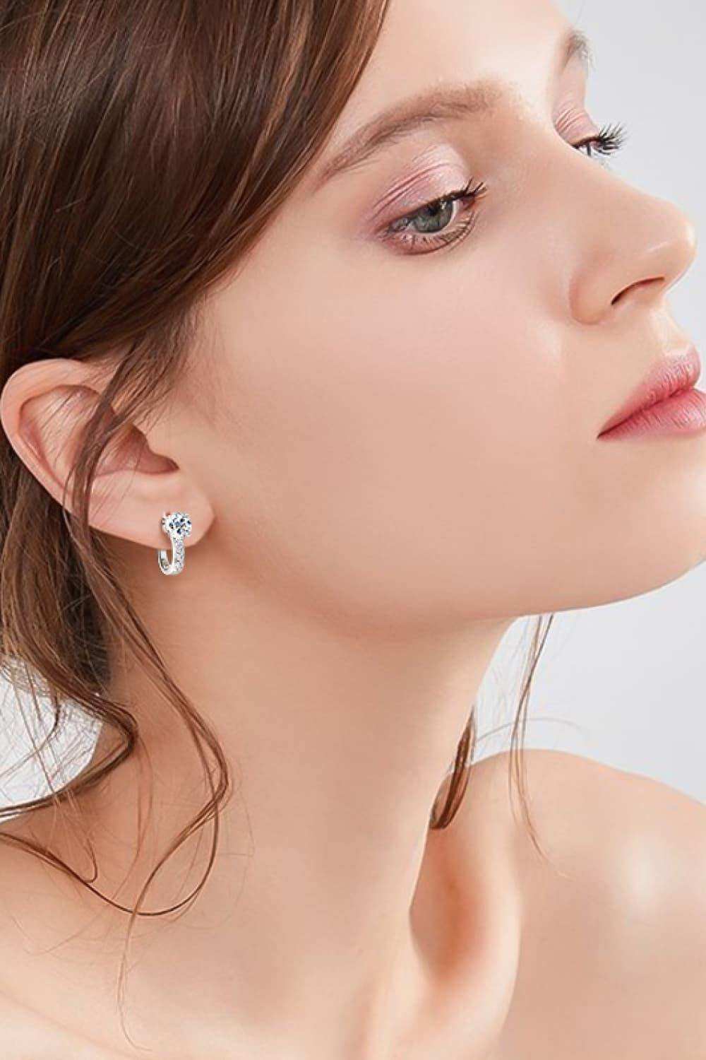 2 Carat Moissanite 925 Sterling Silver Earrings - Trendsi - Flyclothing LLC