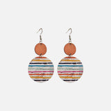 Round Shape Wooden Dangle Earrings - Trendsi - Flyclothing LLC