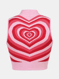 Heart Mock Neck Sweater Vest - Trendsi - Flyclothing LLC