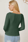 Square Neck Long Sleeve T-Shirt - Trendsi - Flyclothing LLC