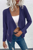 Open Front Zipper Pocket Cardigan - Trendsi - Flyclothing LLC