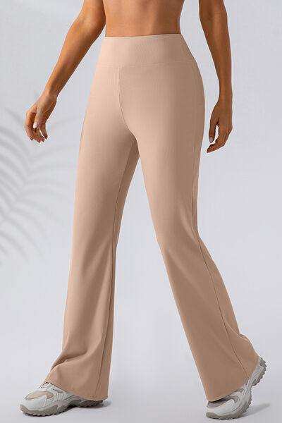 High Waist Straight Active Pants - Trendsi - Flyclothing LLC