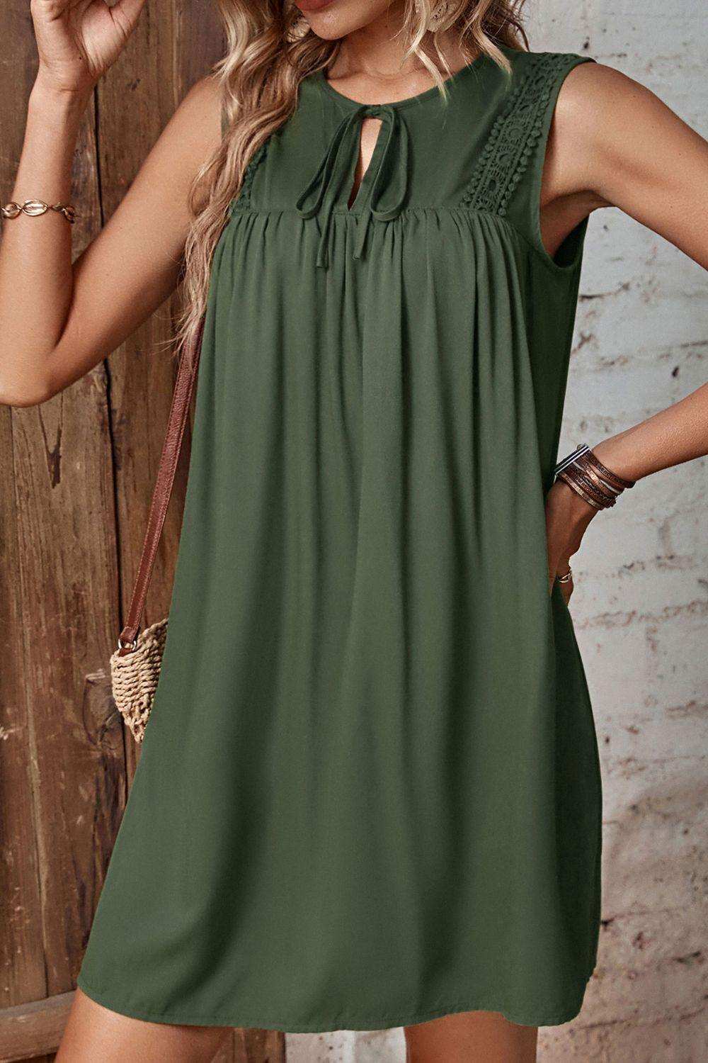 Tied Crochet Detail Cutout Dress - Trendsi - Flyclothing LLC