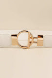Circle Shape Buckle Zinc Alloy Buckle PU Leather Belt - Trendsi - Flyclothing LLC
