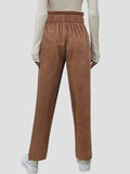 Decorative Button High Waist Pants - Trendsi - Flyclothing LLC