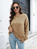 Round Neck Dropped Shoulder Sweater - Trendsi - Flyclothing LLC