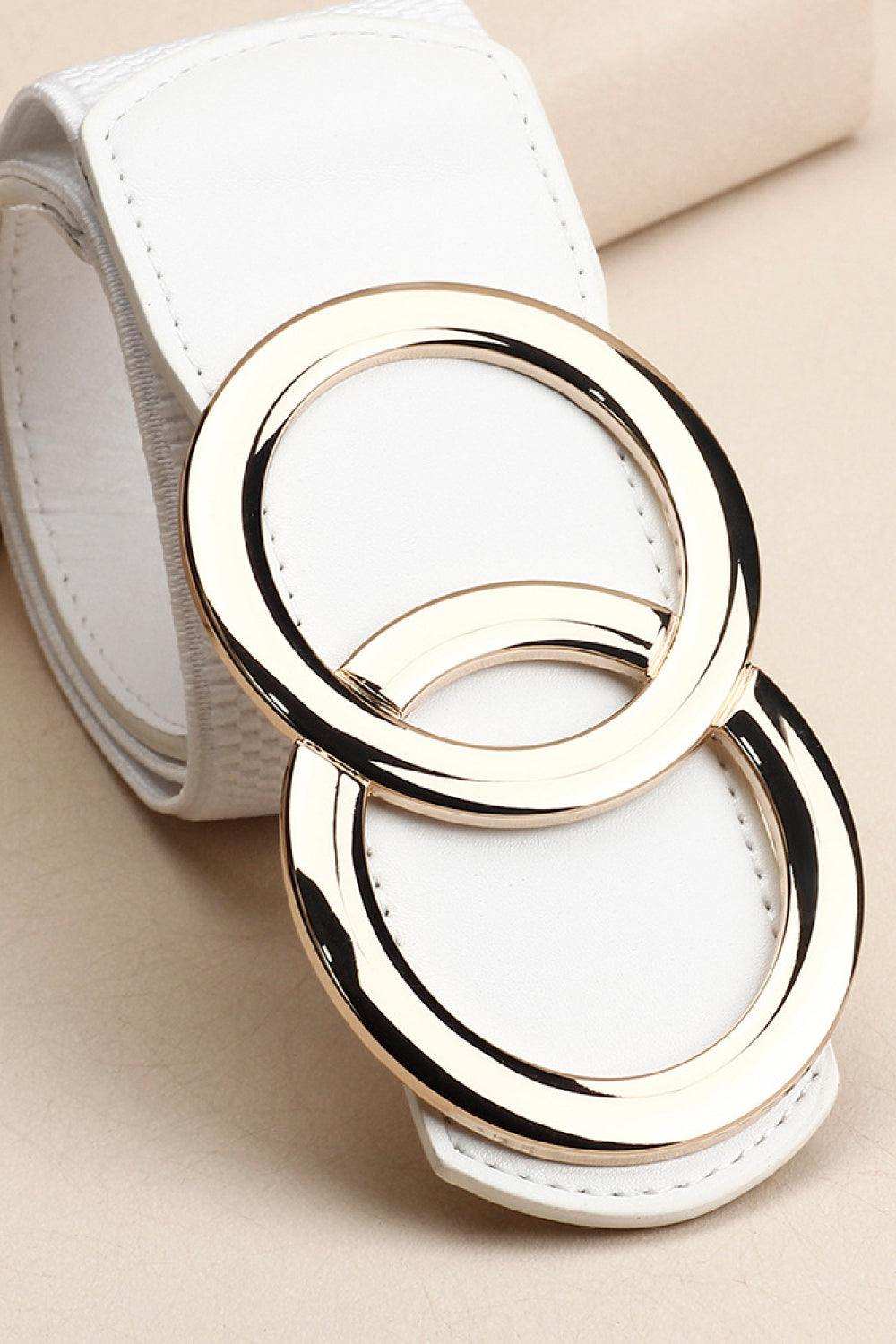 Zinc Alloy Buckle Elastic PU Belt - Trendsi - Flyclothing LLC