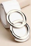 Zinc Alloy Buckle Elastic PU Belt - Trendsi - Flyclothing LLC