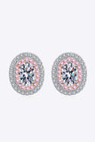 Platinum-Plated Moissanite Stud Earrings - Trendsi - Flyclothing LLC