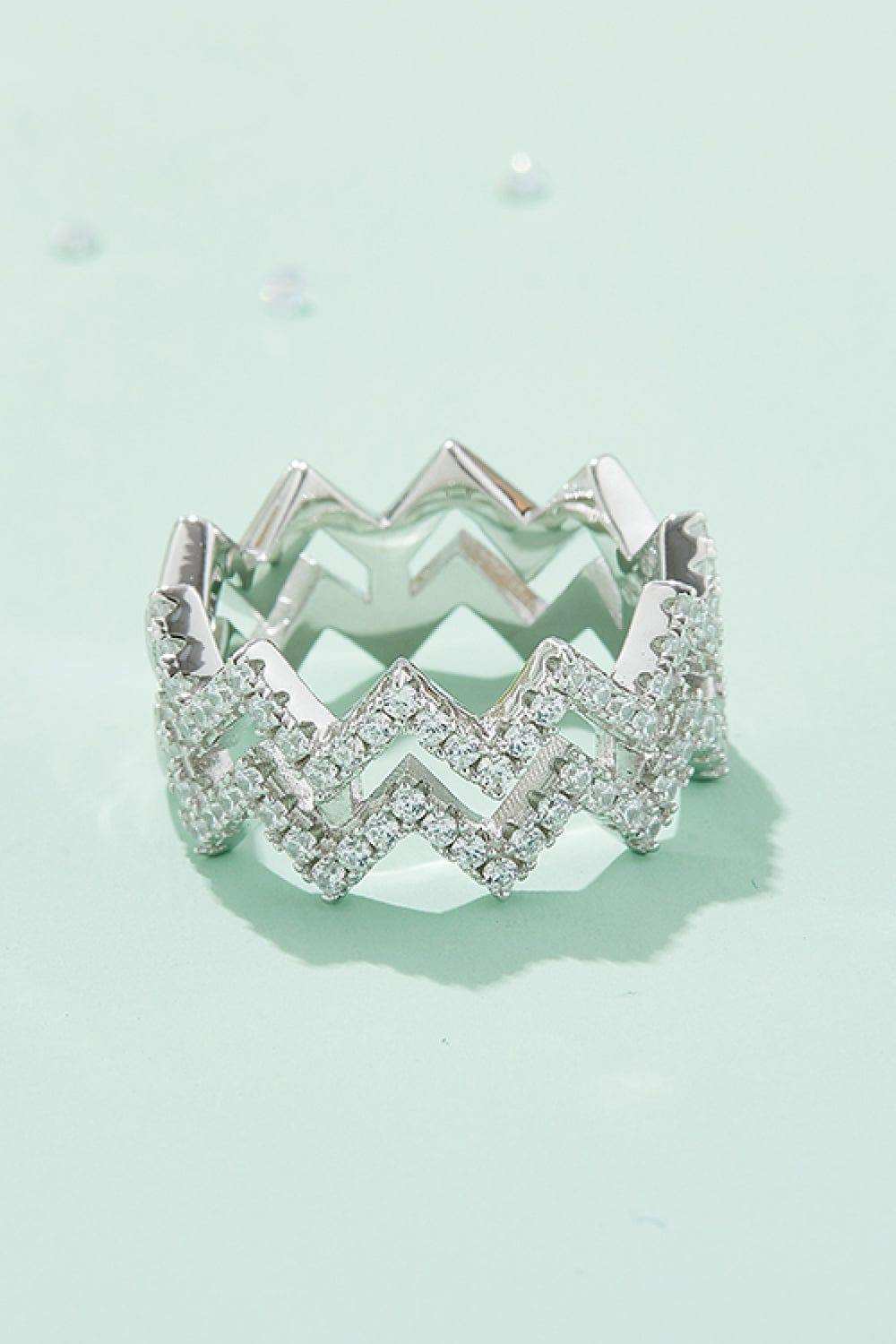 Moissanite Zigzag Stacking Rings - Trendsi - Flyclothing LLC