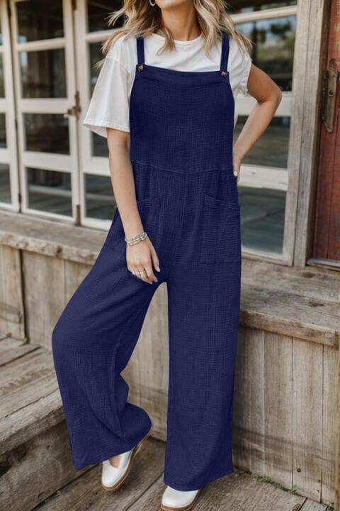 Full Size Wide Leg Front Pocket Jumpsuit - Trendsi - Flyclothing LLC