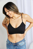 Zenana Full Size Textured Spaghetti Strap Bralette in Black - Trendsi - Flyclothing LLC